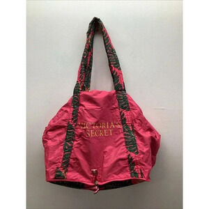 Victoria's Secret Overnight Weekender Tote Bag Packable Folding Pink Tropical